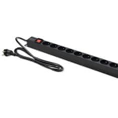 Qoltec aluminijasti PDU razdelilnik za RACK | 16A | 16 x FRANCOSKI | Vertikalen | 1,8 m
