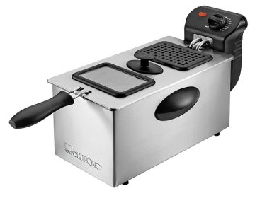 Clatronic Globoko cvrtnik Clatronic FR 3587, 3 L, 2000 W, samostojen, črn in nerjaveče jeklo, s termostatom in zaščito pred pregrevanjem