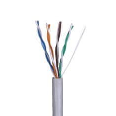 slomart A-LAN KIU5PVC305NC omrežni kabel Cat5e U/UTP, dolžina 305 m, siva, standard IEEE 802.3af, AWG 24, frekvenca 100 MHz