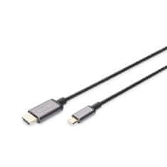 Digitus Digitus video adapter kabel | 19-pinski HDMI tip A | moški | 24-pinski USB-C | moški | črne barve | 1,8 m