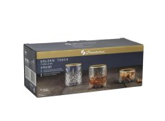 Pasabahce Kozarec Timeless / 35cl / zlati rob / set / 3kos