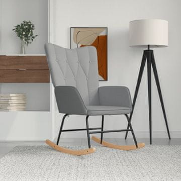 Vidaxl vidaXL Gugalni stol, svetlo siv, oblazinjen s tkanino