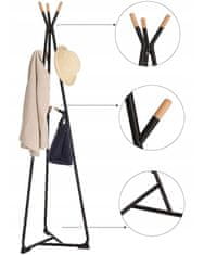 Severno Loft stoječi obešalnik za oblačila YOKO črn 172 cm