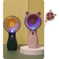Luniks Prenosni MINI ventilator z lučko, bela