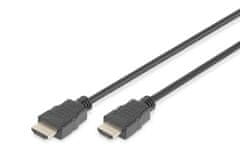 shumee Digitus | HDMI visoke hitrosti z Ethernetom | Moški | 19-pinski HDMI tip A | Moški | 19-pinski HDMI tip A | 3 m | Črna