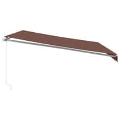 Vidaxl Ročna tenda 4,5 x 3,5 m Rjava 100% poliester