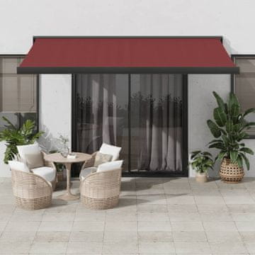 shumee vidaXL Avtomatsko zložljiva tenda bordo 400x300 cm