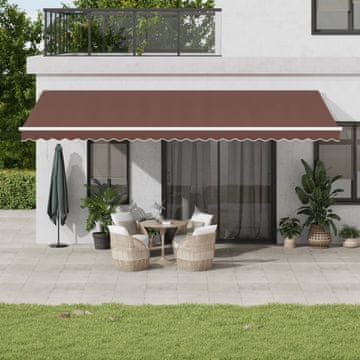 shumee Ročno zložljiva tenda rjava 600x350 cm