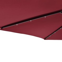 Vidaxl Vrtni senčnik z LED in jeklenim drogom rdeč 225x225x212 cm