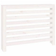 Vidaxl Pokrov za radiator bela 108,5x19x84 cm trdna borovina