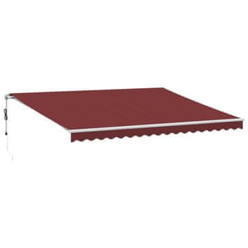 Vidaxl Avtomatsko zložljiva tenda bordo 450x350 cm