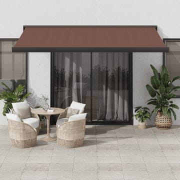 shumee vidaXL Avtomatsko zložljiva tenda rjava 400x300 cm