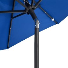 Vidaxl Vrtni senčnik z LED in jeklenim drogom moder 225x225x212 cm