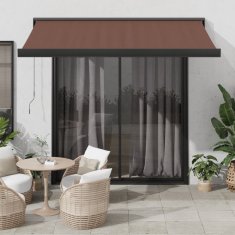 Vidaxl Ročna tenda 3 x 2,5 m Rjava 100% poliester