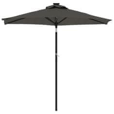 Vidaxl Vrtni senčnik z LED in jeklenim drogom antraciten 225x225x212cm