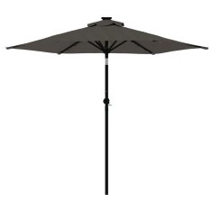 Vidaxl Vrtni senčnik z LED in jeklenim drogom antraciten 225x225x212cm