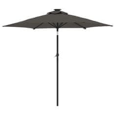 Vidaxl Vrtni senčnik z LED in jeklenim drogom antraciten 225x225x212cm