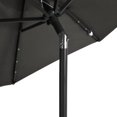 Vidaxl Vrtni senčnik z LED in jeklenim drogom antraciten 225x225x212cm