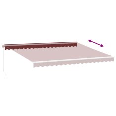 Vidaxl Ročna tenda 4,5 x 3,5 m Burgundija 100% poliester