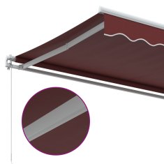 Vidaxl Ročna tenda 4,5 x 3,5 m Burgundija 100% poliester