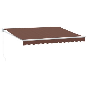 Vidaxl Ročna tenda 3,5 x 2,5 m Rjava 100% poliester