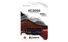 Kingston 4096 GB KC3000 PCIe 4.0 NVMe M.2 TLC SSD (branje/pisanje: 7000/7000 MB/s; 1M/1M IOPS)