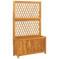 Vidaxl Cvetlično korito z mrežo 100x32x165 cm trdna akacija