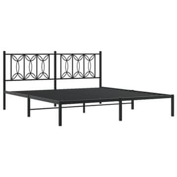 Vidaxl Kovinski posteljni okvir z vzglavjem črn 183x213 cm
