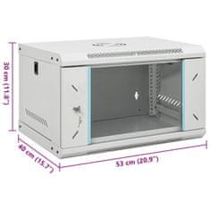 Vidaxl Stenska omrežna omarica 6U 19 IP20 53x40x30 mm