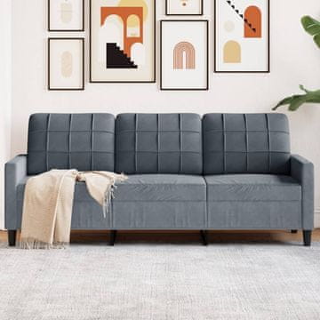 Vidaxl vidaXL Trosed Temno siv 180 cm oblazinjen z žametom