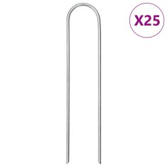 shumee Talni klin v obliki črke U 25 kosov 15x3.5 cm pocinkano jeklo