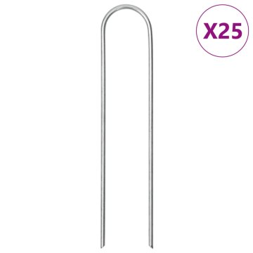 shumee Talni klin v obliki črke U 25 kosov 15x3.5 cm pocinkano jeklo