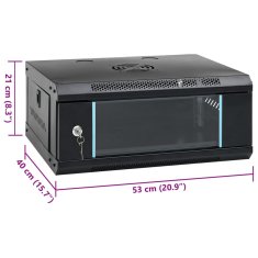 Vidaxl Stenska omrežna omarica 4U 19 IP20 53x40x21 mm