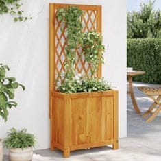 Vidaxl Cvetlično korito z mrežo 55x29,5x132 cm trdna akacija
