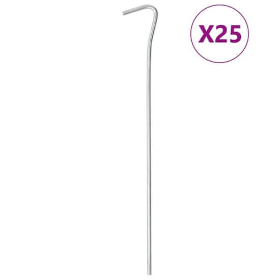 shumee Klini za šotor 25 kosov 23 cm Ø4 mm pocinkano jeklo