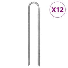 Vidaxl Klini za šotor 12 kosov U oblika 30 cm Ø7 mm pocinkano jeklo