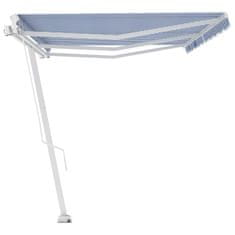 Vidaxl Prostostoječa ročno zložljiva tenda 600x300 cm modra/bela