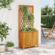 Vidaxl Cvetlično korito z mrežo 55x29,5x132 cm trdna akacija