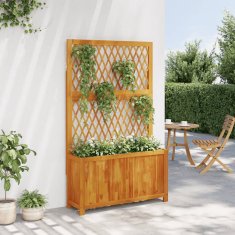 Vidaxl Cvetlično korito z mrežo 100x32x165 cm trdna akacija