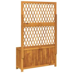 Vidaxl Cvetlično korito z mrežo 100x32x165 cm trdna akacija