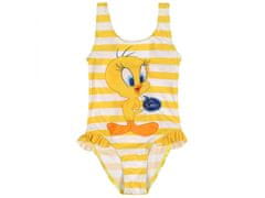 Looney Tunes Nori Melodije Tweety Dekliške kopalke, rumene kopalke s črtami 6-8 lat 116-128 cm
