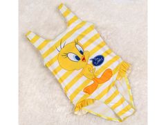 Looney Tunes Nori Melodije Tweety Dekliške kopalke, rumene kopalke s črtami 6-8 lat 116-128 cm