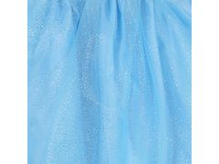 Disney Ledeno kraljestvo Elsa Modra obleka s tilom in kratkimi rokavi, dekliška obleka 8-9 lat 128-134 cm