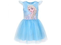 Disney Ledeno kraljestvo Elsa Modra obleka s tilom in kratkimi rokavi, dekliška obleka 8-9 lat 128-134 cm