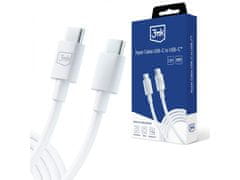 3MK 3mk Hyper Cable White Kabel USB-C to C 100W 5A 1,2m 