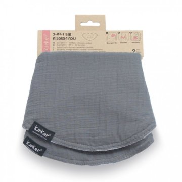 KipKep bib 3v1 Grey 2ks