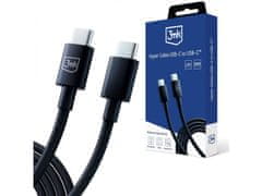 3MK 3mk Hyper Cable Black Kabel USB-C na USB-C 100W 5A 1,2m 