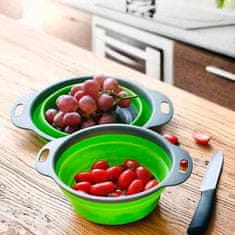 HOME & MARKER® Silikonsko cedilo, Zložljivo cedilo, Izpiranje živil (Zelena, 2 kosa) | FOLDRAIN