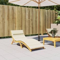 Vidaxl Blazina za ležalnik krem 180x60x4 cm oxford tkanina