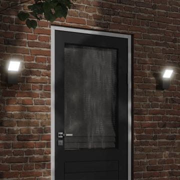 Vidaxl vidaXL LED zunanje stenske svetilke, komplet 2 kosov, črne, lito aluminijasto